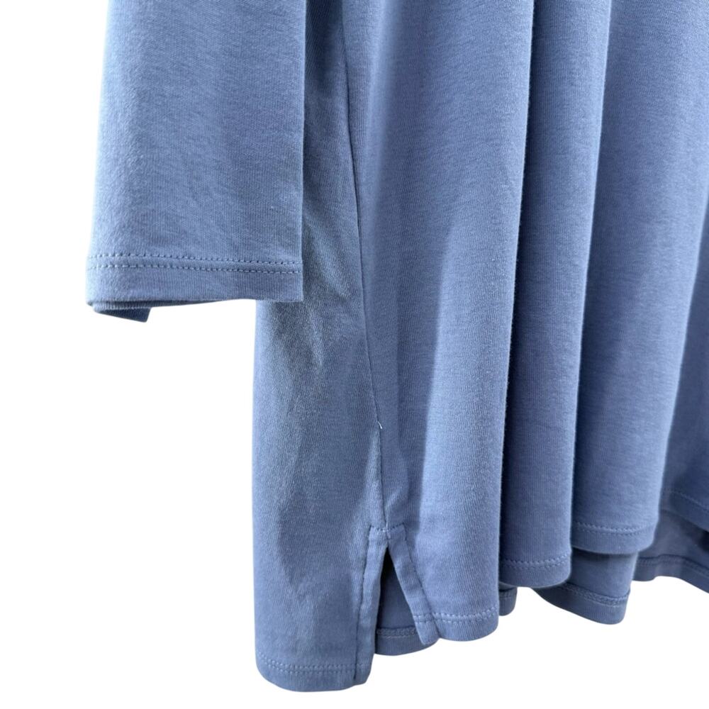 J. Jill Pima Cotton 3/4 Sleeve V-Neck Tunic Shirt Baby Blue Size Medium - Picture 5 of 9